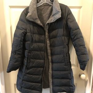 Gorgeous! Soia & Kyo Canadian Down Reversible Black Puffer/Gray Tweed Coat, L